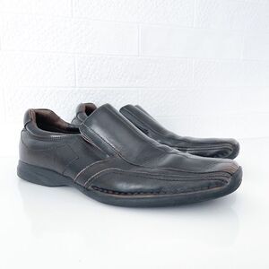 Steve Madden Gabriel Mens Leather Slip On Loafer Shoes Dark Brown 11